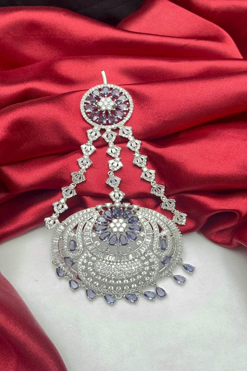 Vastrabhushan Royal Lavender Tanzanite Passa Jhumar - Dista