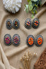 Vastrabhushan Hand Painted Oxidized Silver Stud Earrings, Colorful Boho Enamel Circle Studs - Dista