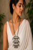 Vastrabhushan Oxidized Silver Statement Necklace, Handcrafted Tribal Dholki Pendant - Dista