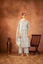 Thumbnail for Joban Fashion Blue Hand Block Printed Cotton Suit Set - Distacart