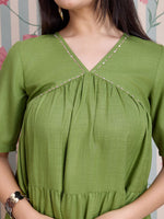 Thumbnail for Ode by House of Pataudi Pure Cotton Anarkali Kurta with Trousers - Distacart