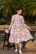 Thumbnail for Preksha Creation Women American Crepe Micro Gown - Pink - Distacart