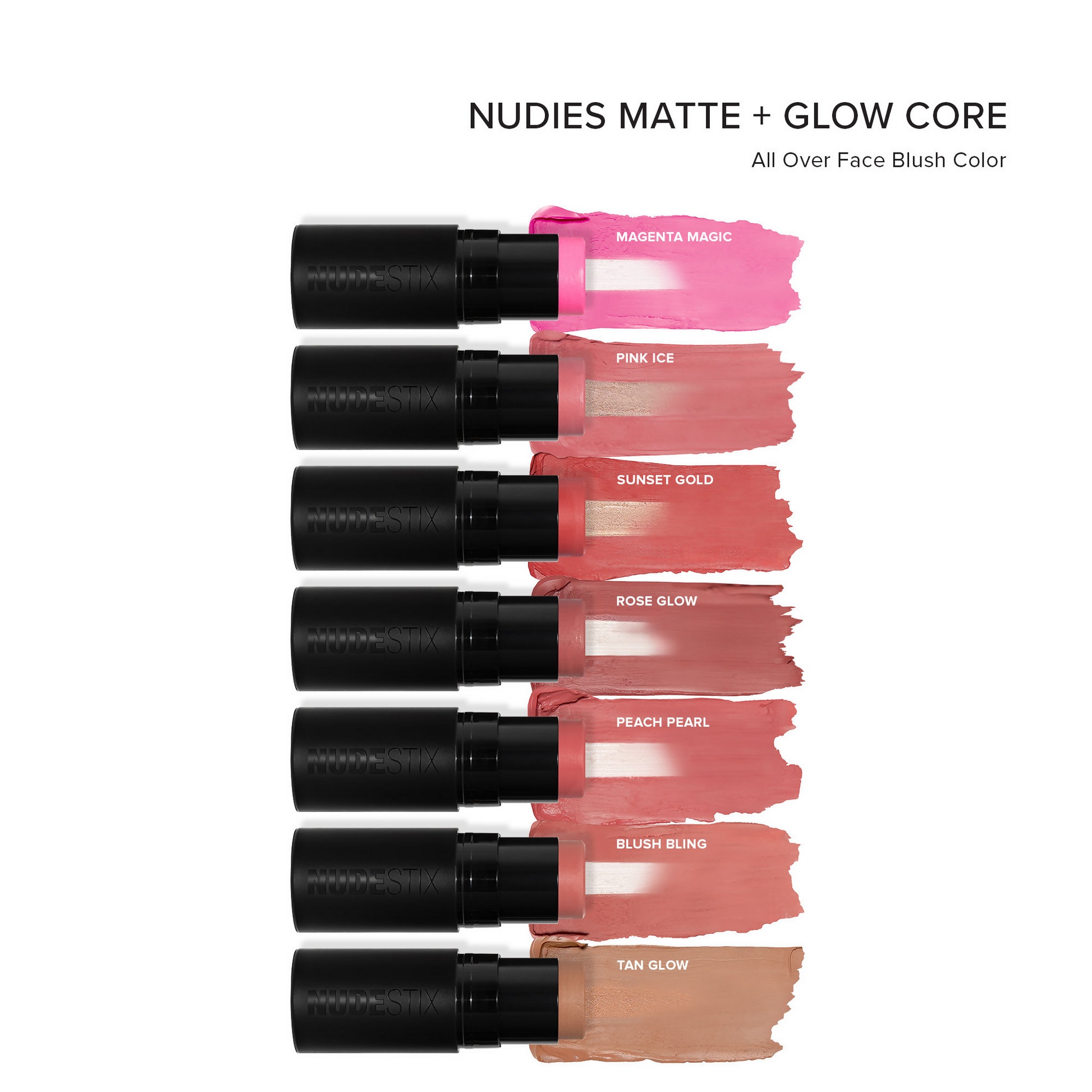 Nudestix Nudies Matte + Glow Core All Over Face Blush - Pink Ice - Distacart