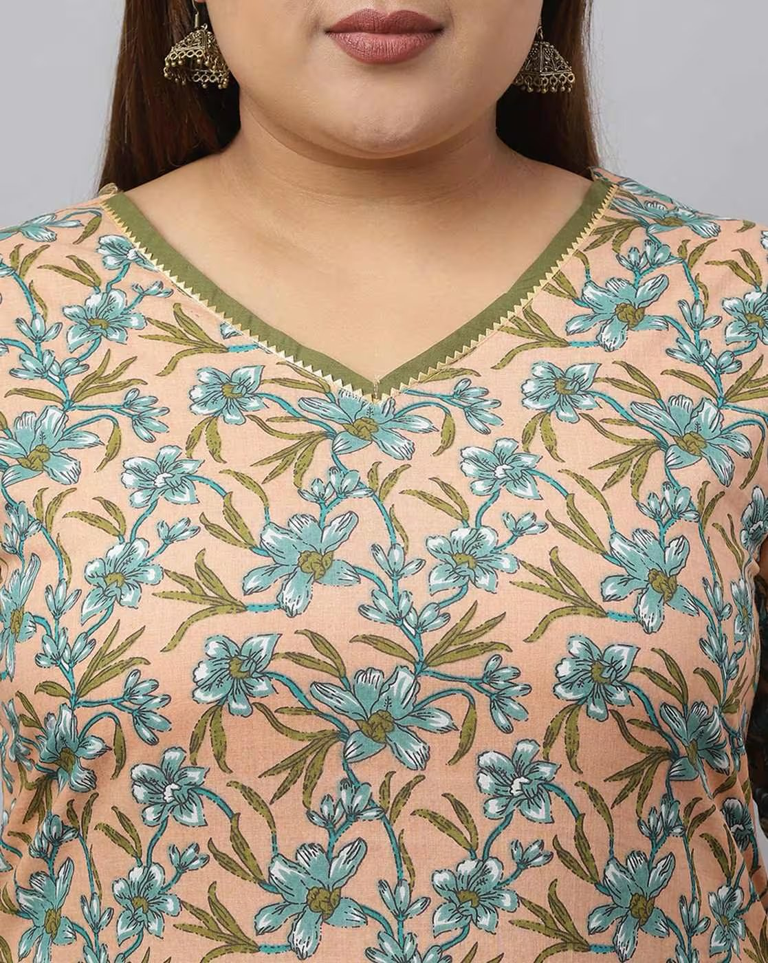 Janasya Women's Peach Cotton Straight Casual Kurta Set - Distacart