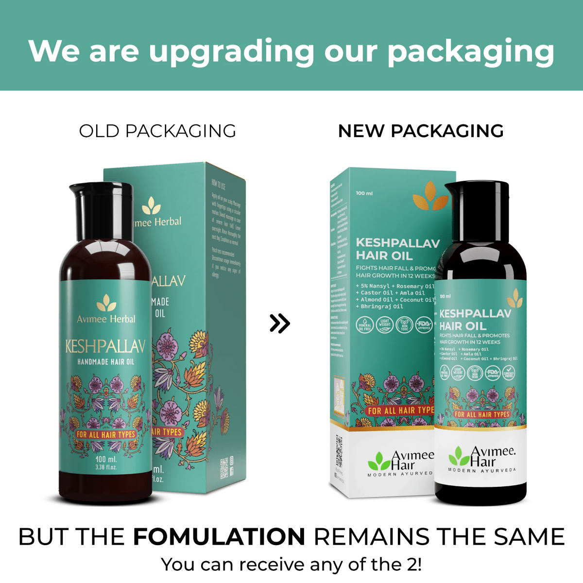 Avimee Herbal Keshpallav Hair Oil For Hair Growth With Amla, Castor, Rosemary & Bringraj Oil - Distacart