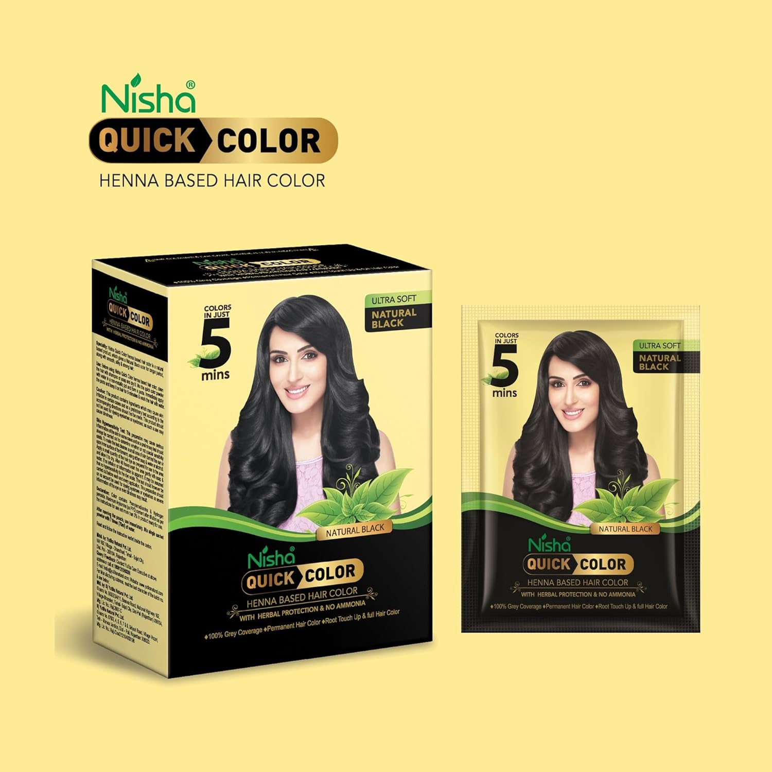 Nisha Henna Based Quick Hair Color Black - Distacart