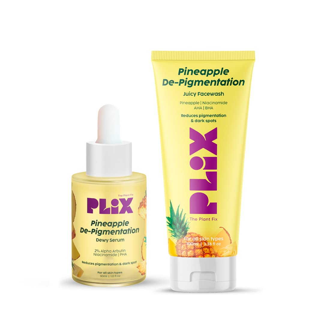 PLIX The Plant Pineapple De-Pigmentation Regime with Juicy Facewash & Serum - Distacart