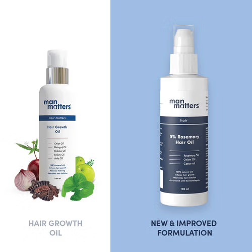 Man Matters Hair Growth Oil With Bhringraj Oil, Onion Oil, Amla Oil, Shikakai Oil & Brahmi Oil - Distacart