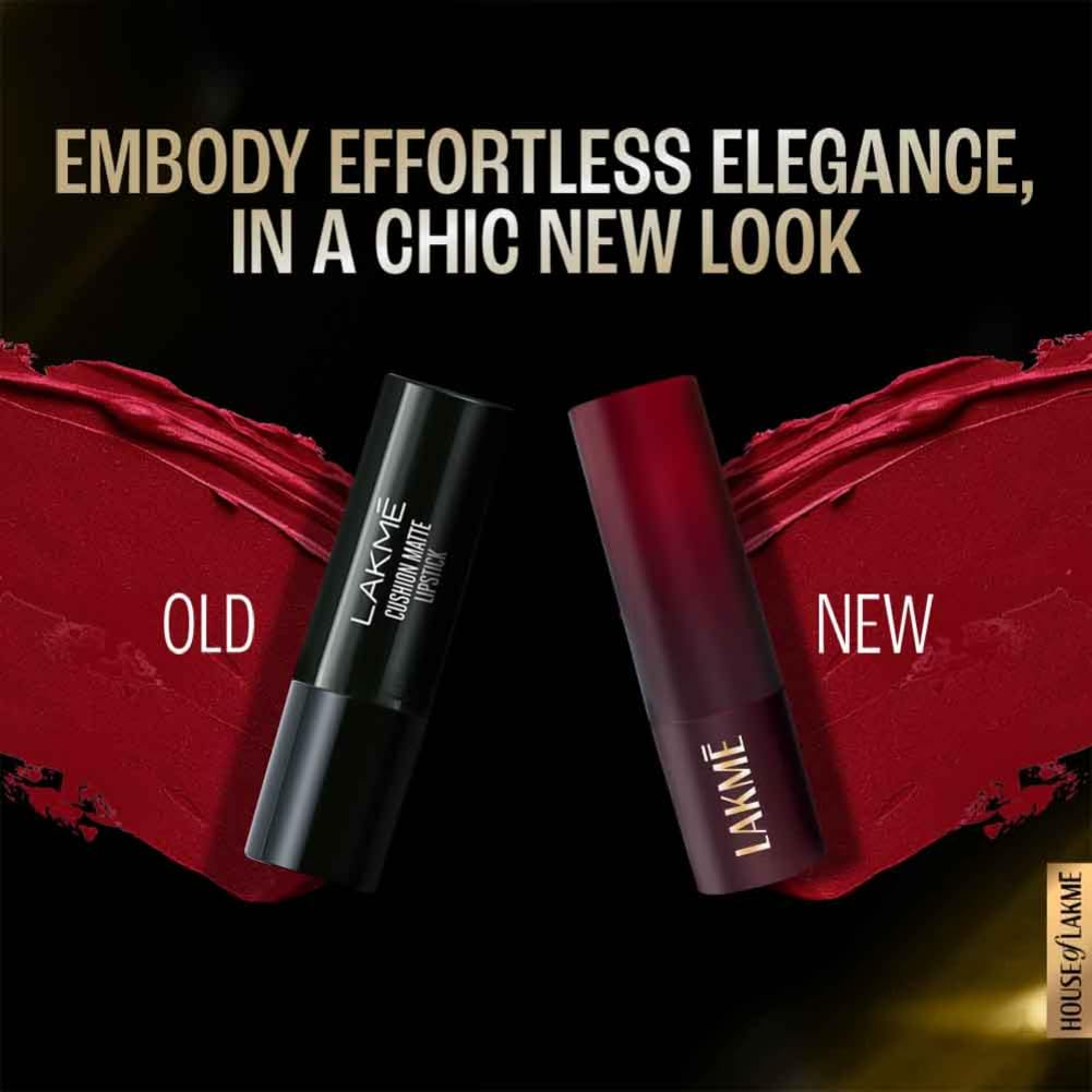 Lakme Cushion Matte Lipstick - Red Orchid - Distacart