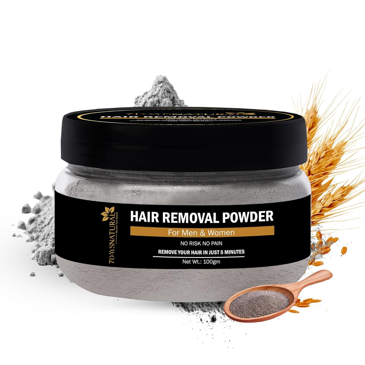 7 Days Pure Hair Removal Powder Three in one Use For Powder D-Tan Skin, Removing Hair Cream - Distacart