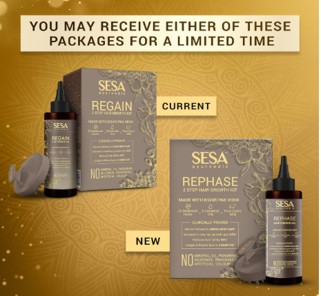 Sesa Ayurvedic Regain 2 Step Hair Growth Kit - Distacart