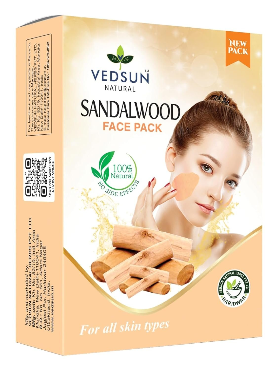 Vedsun Naturals Chandan Face Pack Powder - Distacart