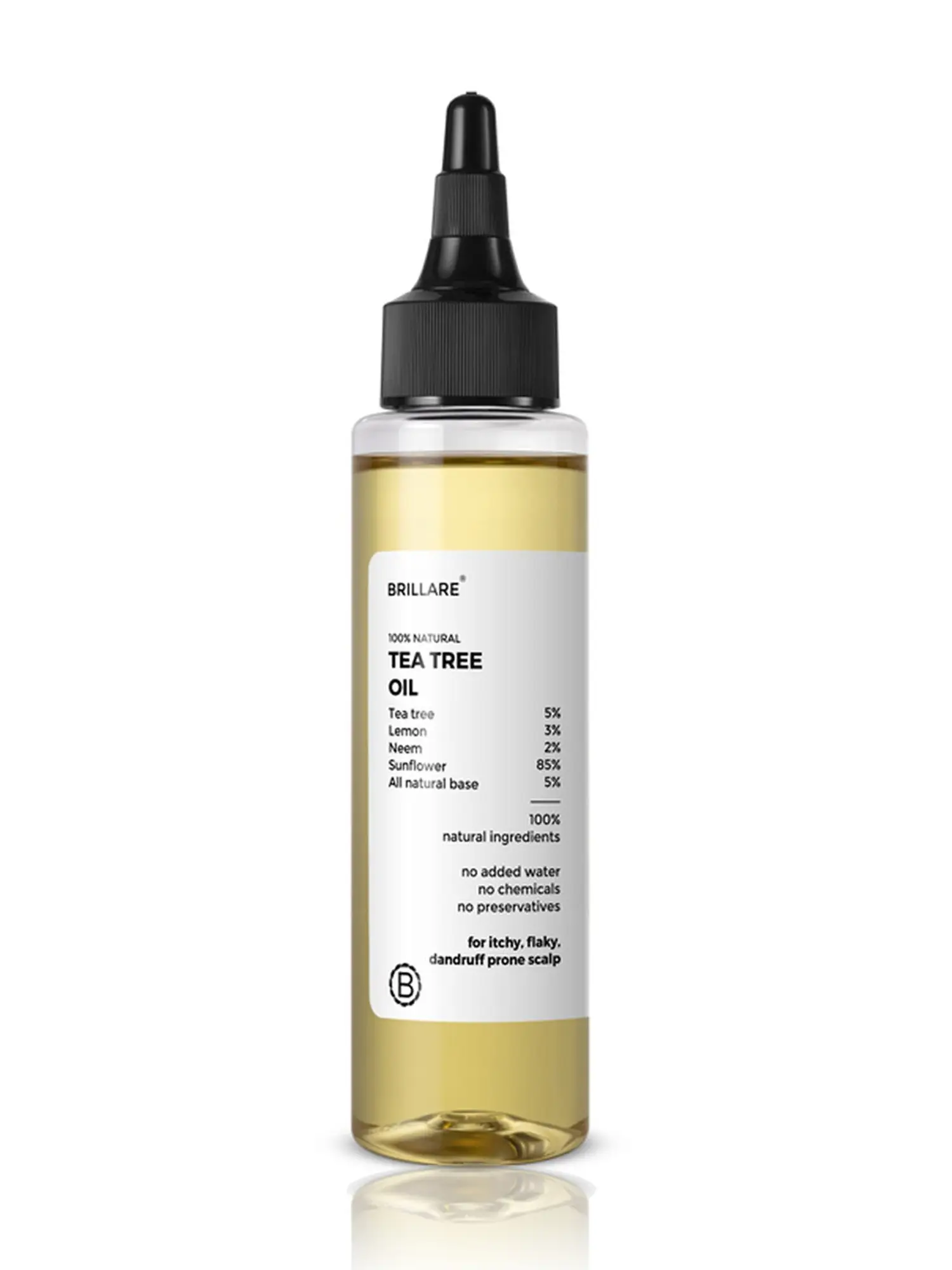 Brillare Tea Tree Hair Oil with The Goodness of Lemon & Sunflower Oil Dry - Distacart
