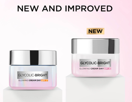 L'Oreal Paris Glycolic Bright Day Cream With SPF 17 - Distacart