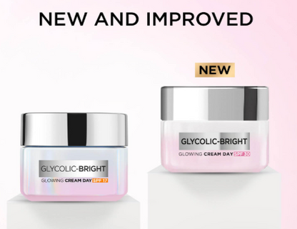 L'Oreal Paris Glycolic Bright Day Cream With SPF 17 - Distacart