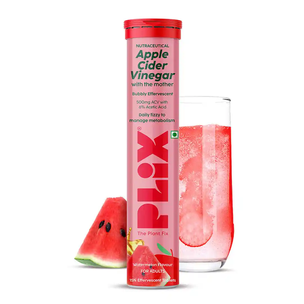PLIX The Plant Fix Apple Cider Vinegar Effervescent Tablet with Mother - Juicy Watermelon - Distacart