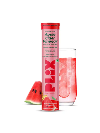 PLIX The Plant Fix Apple Cider Vinegar Effervescent Tablet with Mother - Juicy Watermelon - Distacart
