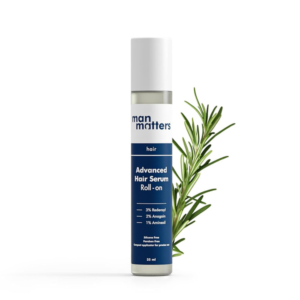 Man Matters Advanced Hair Growth Rosemary Serum Roll on, 3% Redensyl,2% Anagain,1% Aminexil & Rosemary Leaf Extract - Distacart