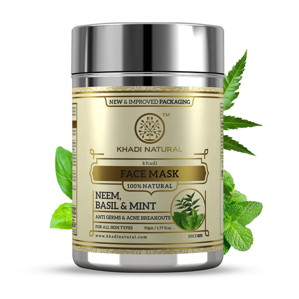 Khadi Natural Neem Basil & Mint Herbal Face Mask - Distacart