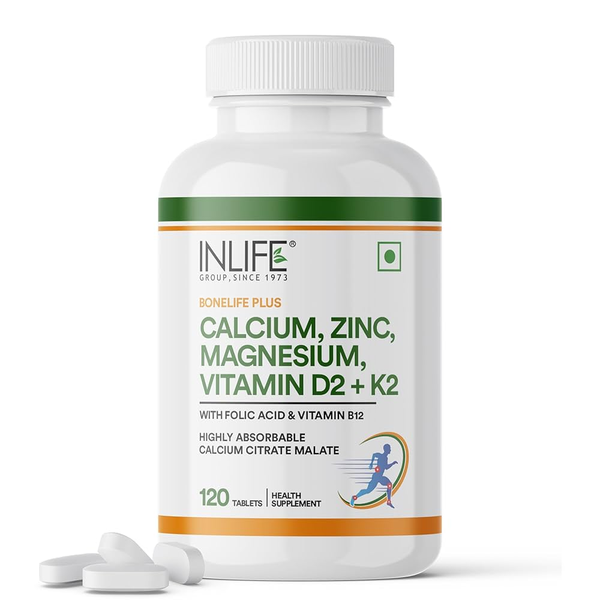 Inlife Calcium Zinc Magnesium Vitamin D2+K2 Tablets - Distacart