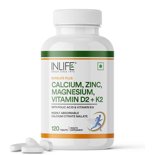Inlife Calcium Zinc Magnesium Vitamin D2+K2 Tablets