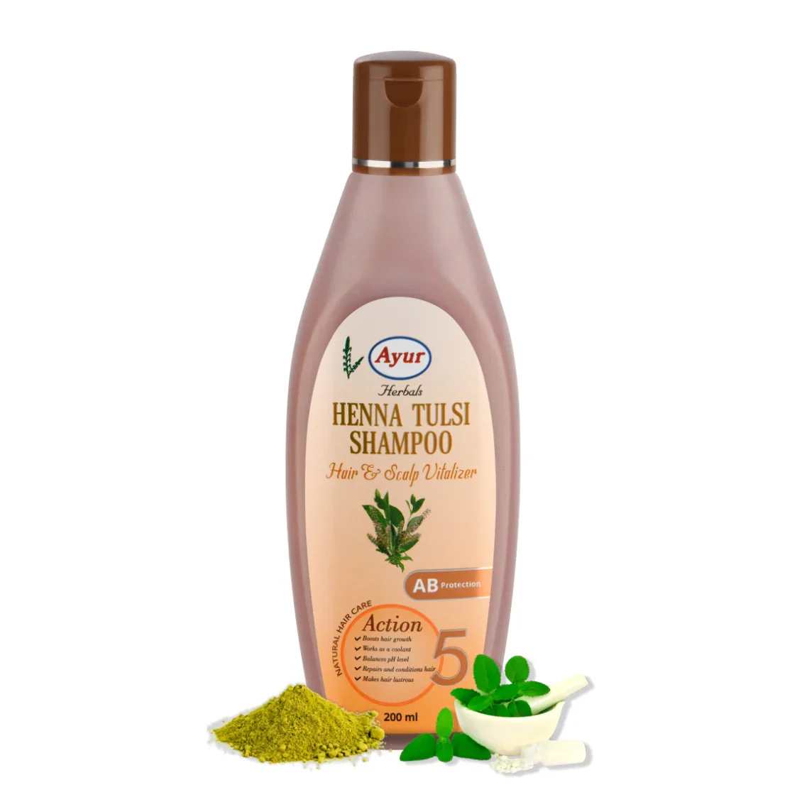 Ayur Herbals Henna Tulsi Shampoo - Distacart