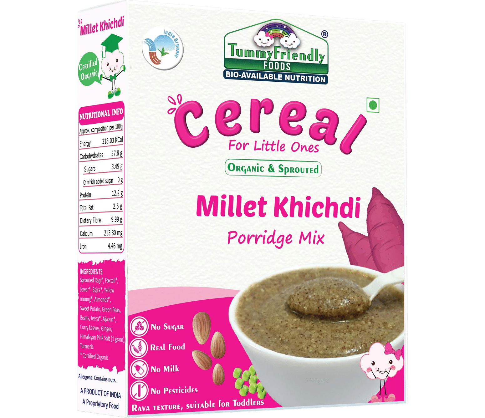 TummyFriendly Foods Organic Millet Khichdi Mix With Vegetables for Toddler Cereal - Distacart