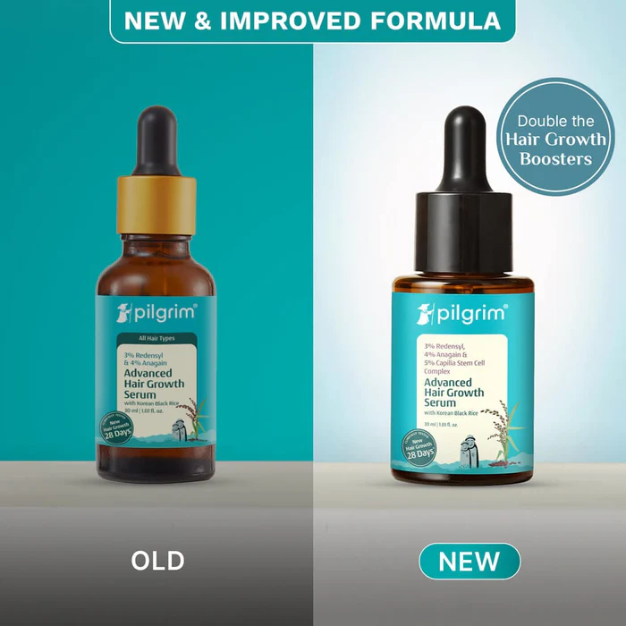 Pilgrim 3% Redensyl + 4% Anagain Advanced Hair Growth Serum with Korean Black Rice