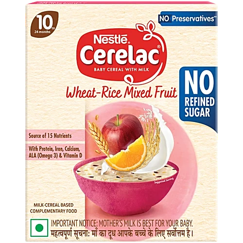 Nestle Cerelac Baby Cereal With Milk Wheat - Rice Mixed Fruit