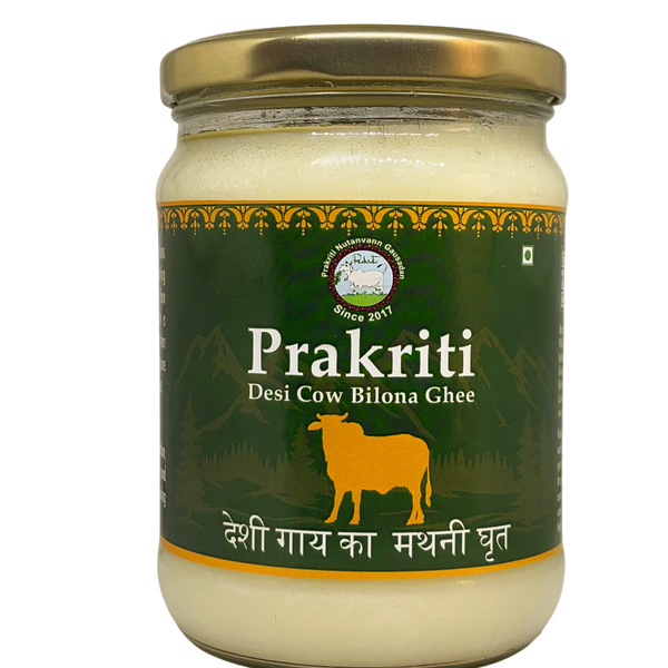 Prakriti Desi Cow Bilona Ghee | Organic Desi Cow Ghee | Pure organic ghee, traditionally-churned, chemical-free, granular ghee, nutritious by nature - Distacart