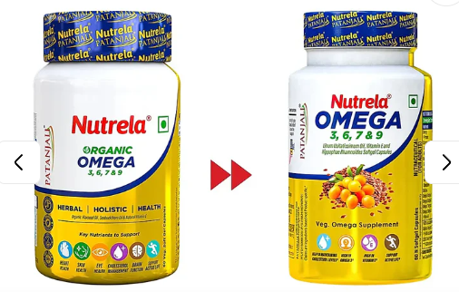 Patanjali Nutrela Organic Omega 3, 6, 7, 9 Capsules - Distacart