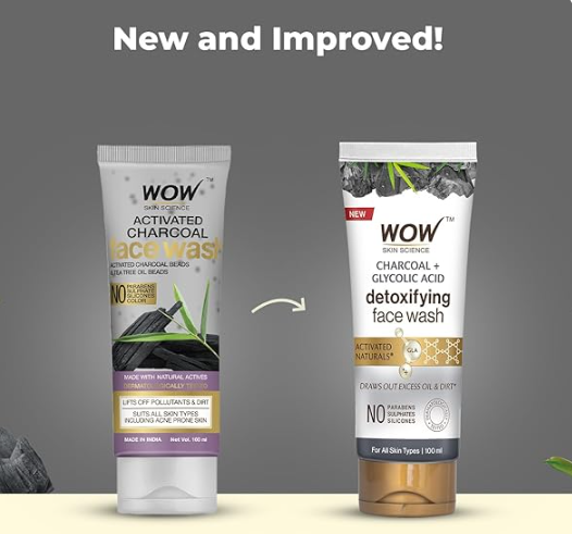 Wow Skin Science Activated Charcoal Face Wash Gel - Distacart