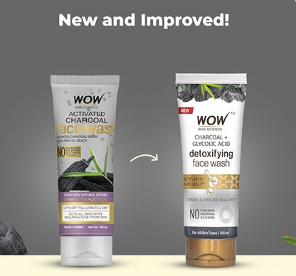Wow Skin Science Activated Charcoal Face Wash Gel - Distacart