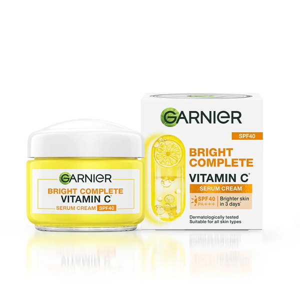 Garnier Bright Complete Vitamin C SPF40/PA+++ Serum Cream - Distacart