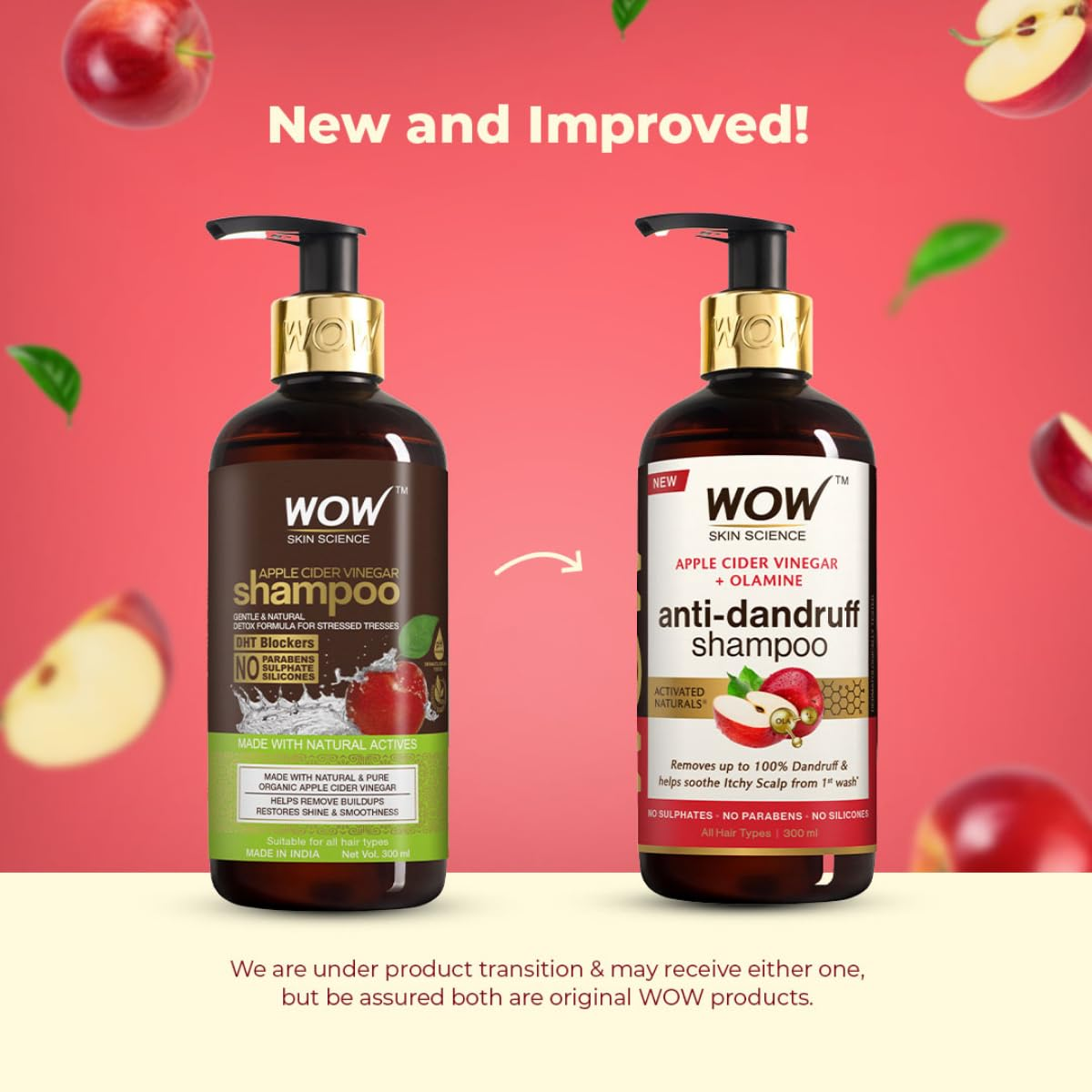 Wow Skin Science Apple Cider Vinegar Shampoo and Hair Conditioner Combo - Distacart