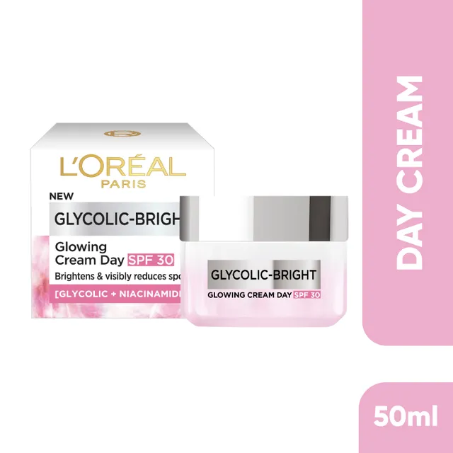 L'Oreal Paris Glycolic Bright Day Cream With SPF 17 - Distacart