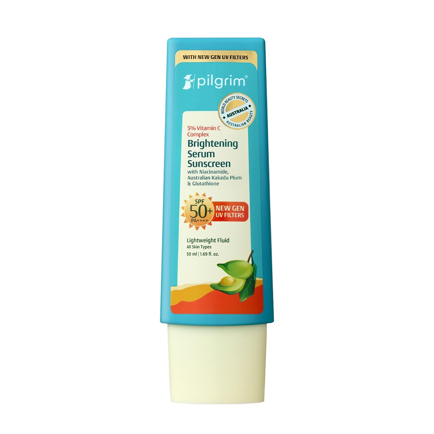 Pilgrim 5% Vitamin C Brightening Ultra Light Gel Sunscreen SPF 60 PA++++ - Distacart