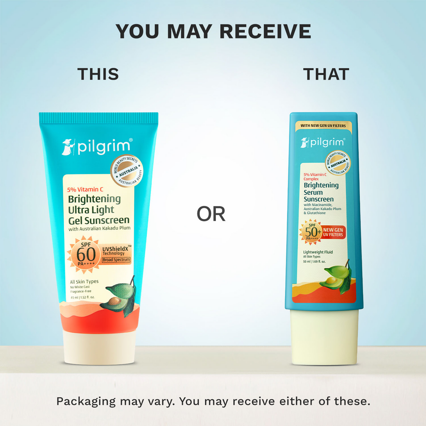 Pilgrim 5% Vitamin C Brightening Ultra Light Gel Sunscreen SPF 60 PA++++ - Distacart