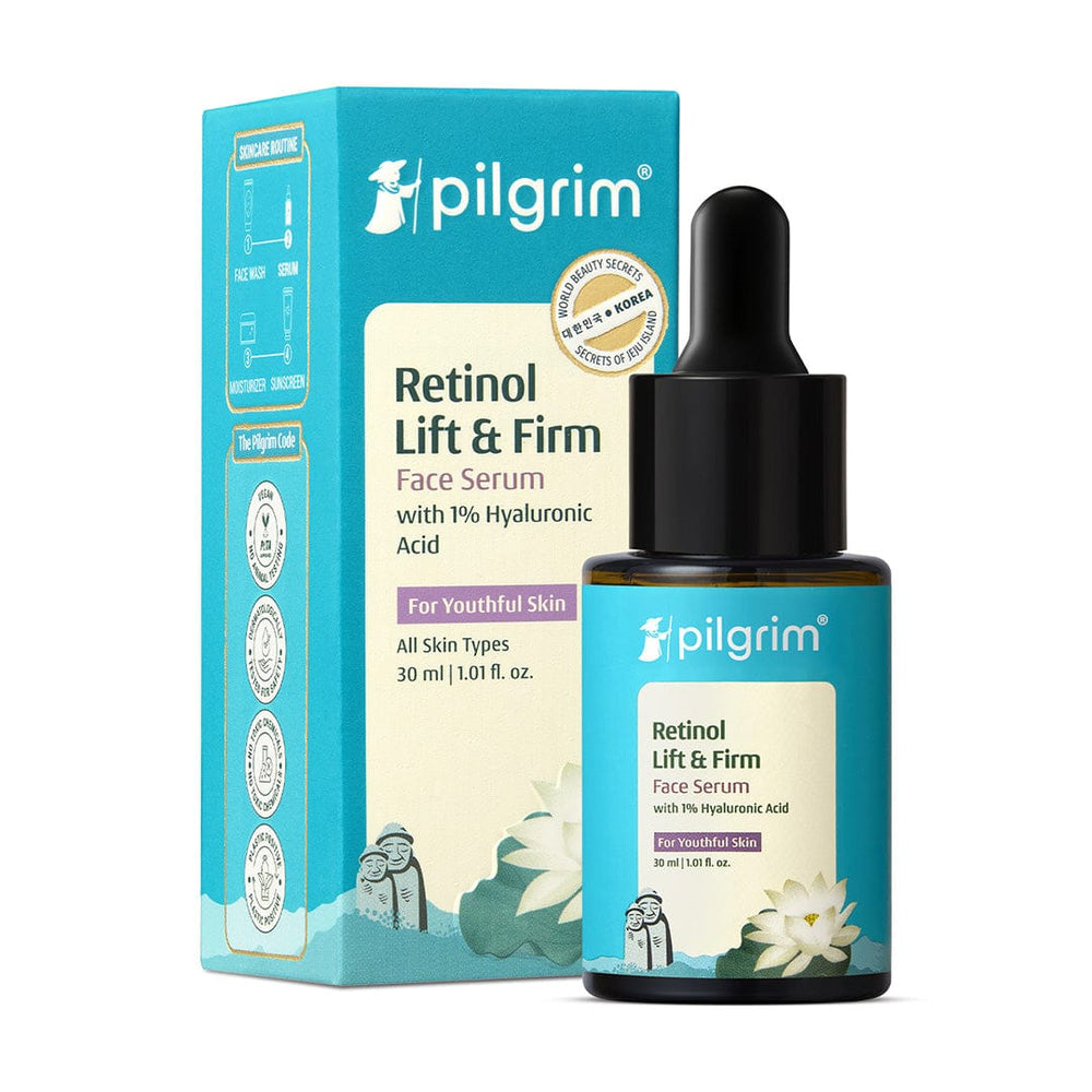Pilgrim Korean 0.5% Retinol & 1% Hyaluronic Acid Lift & Firm Anti Aging Serum, Reduce Fine Lines & Wrinkles - Distacart