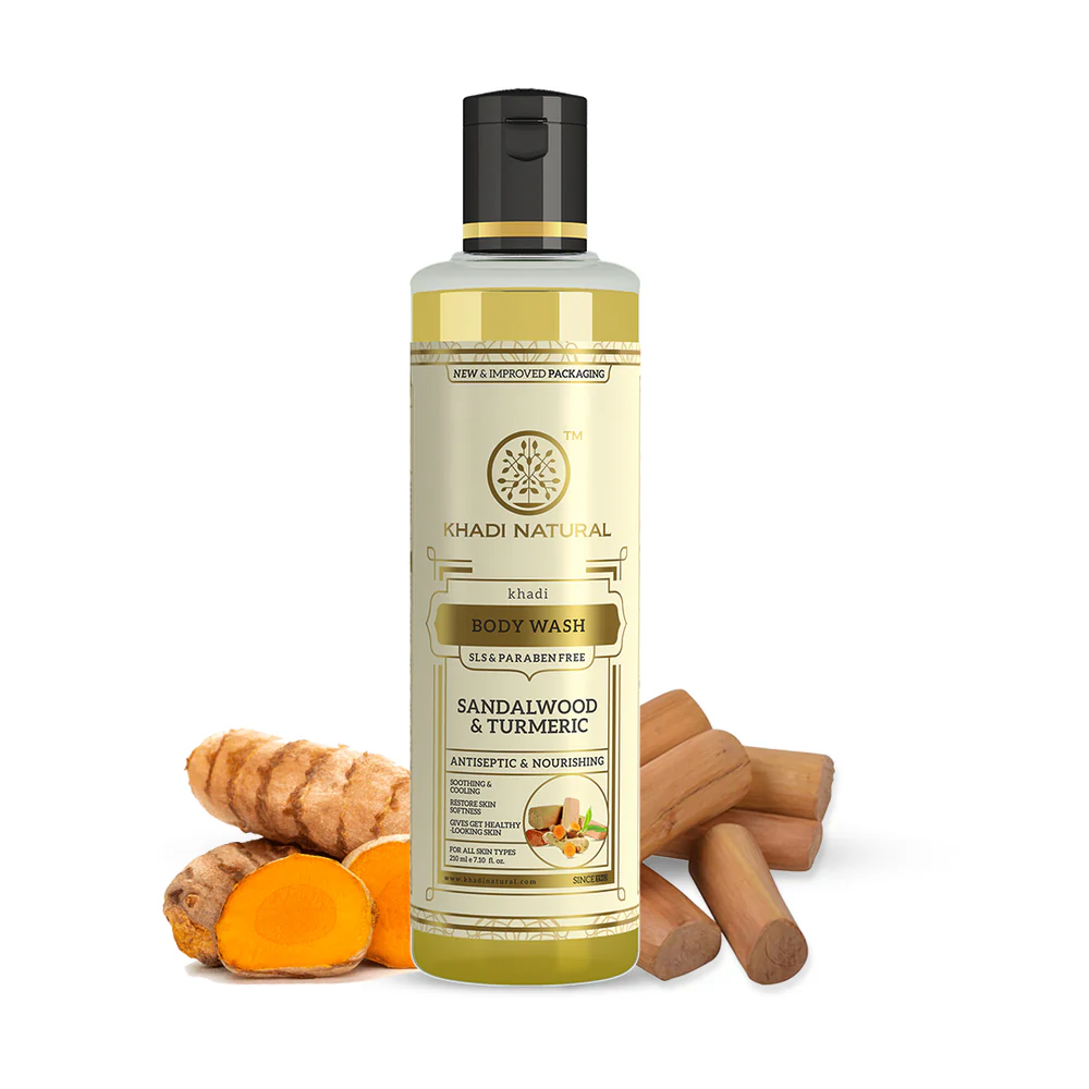 Khadi Natural Sandal & Turmeric Herbal Body Wash - Distacart