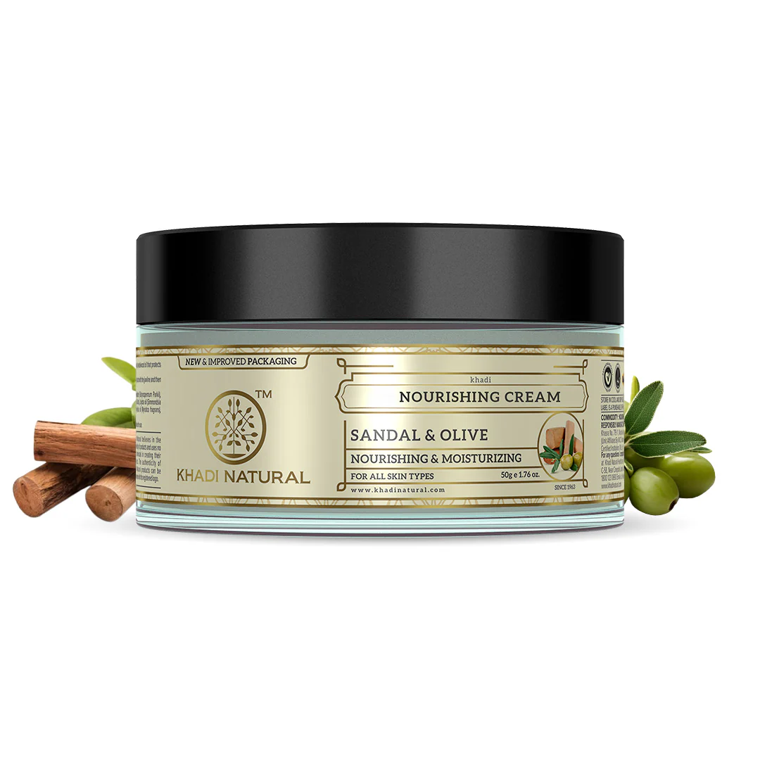 Khadi Natural Sandal & Olive Face Nourishing Cream - Distacart