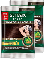 Thumbnail for Streax Insta Shampoo Hair Colour for Women & Men, Dark Brown 3