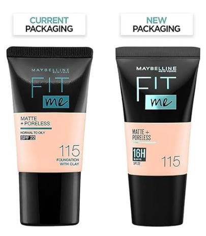 Maybelline New York Fit Me Matte + Poreless Liquid Foundation Tube -115 Ivory (18 Ml) - Distacart