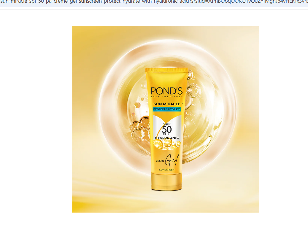 Ponds Sun Miracle SPF 50 PA+++ Crème Gel Sunscreen
