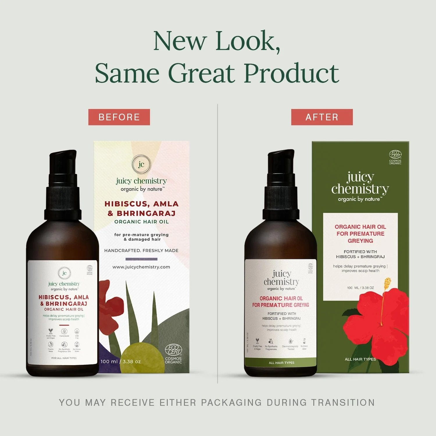 Juicy Chemistry Hibiscus, Amla & Bhringaraj Organic Hair Oil - Distacart