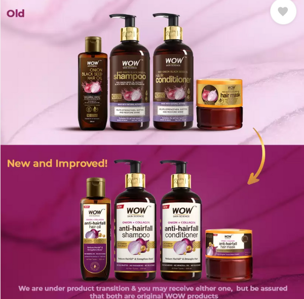Wow Skin Science Onion Black Seed Oil Hair Care Ultimate 4 Kit - Distacart