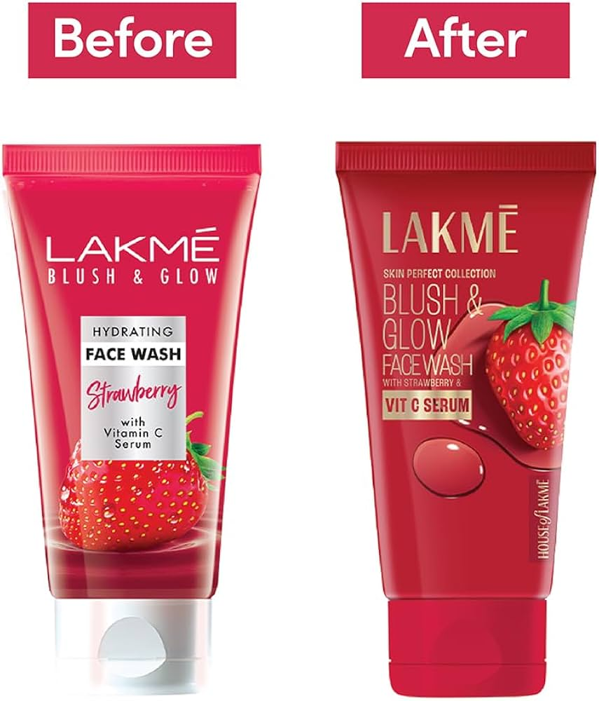 Lakme Blush & Glow Strawberry Freshness Gel Face Wash With Vitamin C Serum - Distacart