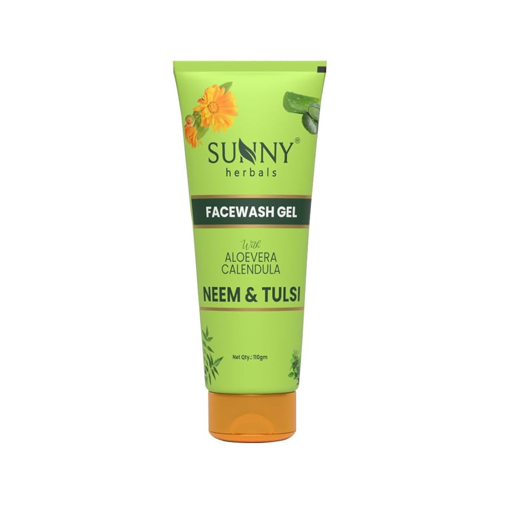 Sunny Herbals Face Wash Gel with Aloevera, Calendula, Neem & Tulsi - Distacart