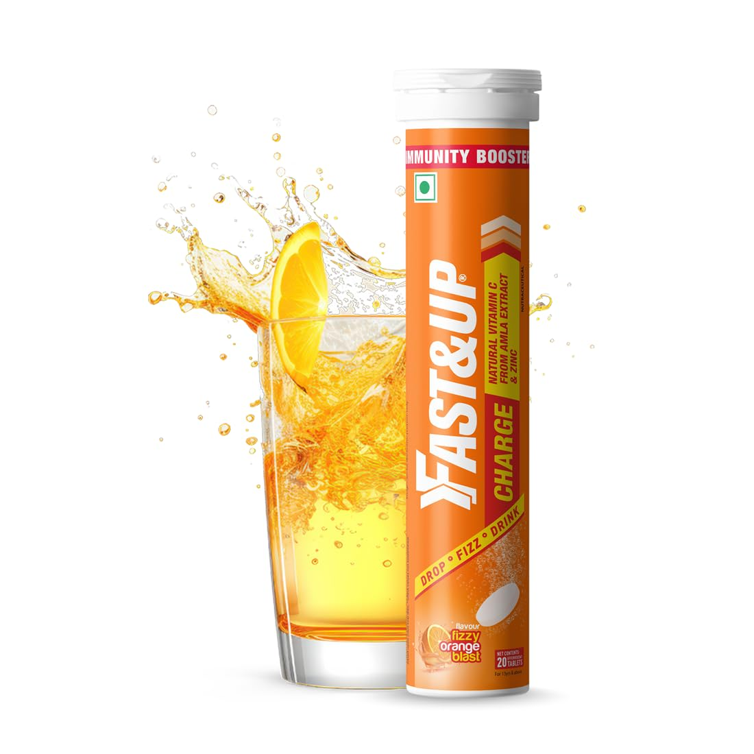 Fast&Up Charge Natural Vitamin C & Zinc Tablets - Orange Flavour - Distacart