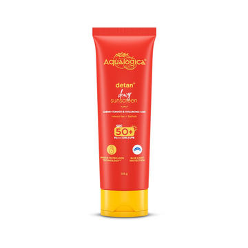 Aqualogica Detan + Dewy Sunscreen With Cherry Tomato & Hyaluronic Acid, SPF 50+ & PA++++ - Distacart
